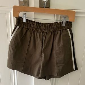Inclan Studio Army Green Striped Shorts